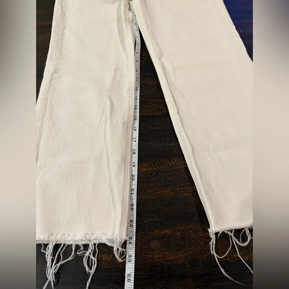 Frank & Eileen Monaghan High Rise Straight Crop Jeans Ivory Ecru 30 - Picture 7 of 15